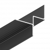 Профиль Flexy GIPS EURO 01 GIPS FLY 01 (ПФ8900) Теневой Парящий, чёрный (2м) - 3D