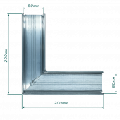 Угол 90° Flexy LINE 50, 20х20 см, некрашеный