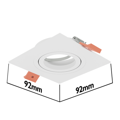 Светильник Luminotti BASE MR16 GU10 квадратный, белый - размеры