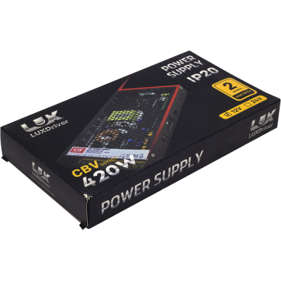 Блок питания LEDS POWER 12В 420Вт LUXDriver вид сбоку
