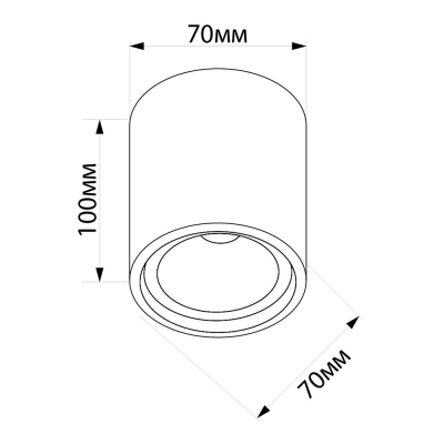 Светильник накладной Feron MR16 ML175 GU10 точечный, белый 32634 - размеры