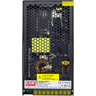 Блок питания LEDS POWER 24В 420Вт LUXDriver вид спереди