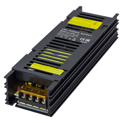 Блок питания LEDS POWER 200Вт 12В BLACK вид спереди