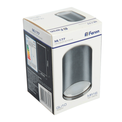 Светильник накладной Feron MR16 ML177 GU10 точечный, хром 40514 - упаковка