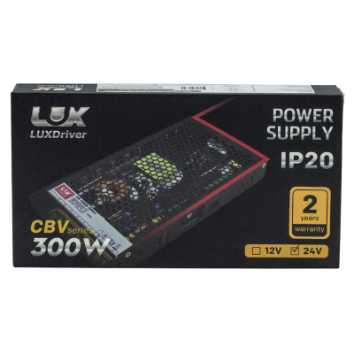 Блок питания LEDS POWER 12В 300Вт LUXDriver упаковка вид спереди