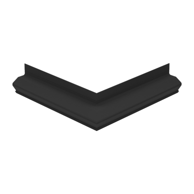 Угол внешний 90° Flexy FLY 02, 20х20 см, чёрный - 3D, вид 2