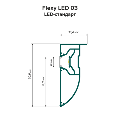 Профиль Flexy LED 03 (ПФ5594) LED-стандарт (2м), без вставки - схема