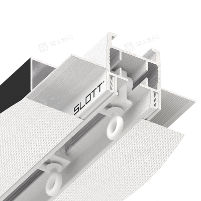 Профиль Kraab SLOTT MOTION L2 Карниз однорядный, белый (2м) - в сборе
