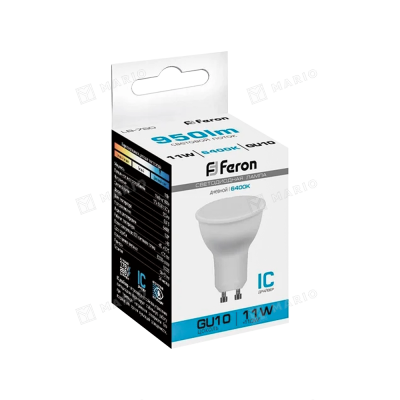 Лампа светодиодная Feron MR16 GU10 11Вт, 950Лм 6400К LB-760 38142