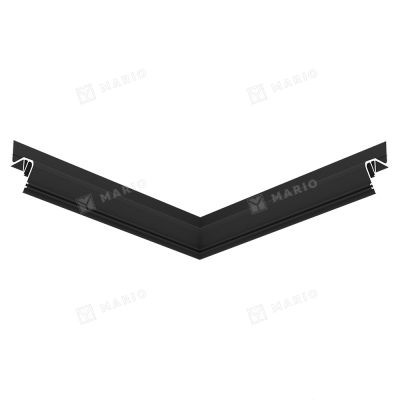 Угол внутренний 90° Flexy FLY 02, 20х20 см, чёрный - 3D