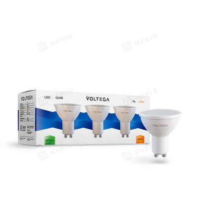 Лампочка Sofit GU10 7Вт 2800К, тёплая (3шт)