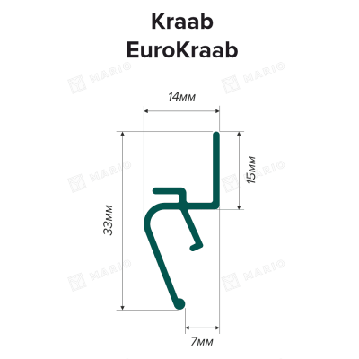 Профиль Kraab EUROKRAAB теневой стеновой, чёрный (2м) - схема