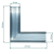Угол 90° Flexy LINE 50, 20х20 см, некрашеный
