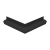 Угол внешний 90° Flexy FLY 02, 20х20 см, чёрный - 3D, вид 2 Угол внешний 90° Flexy FLY 02, 20х20 см, чёрный - 3D, вид 2