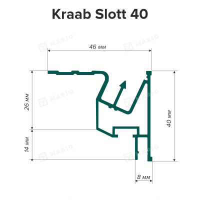 Профиль Kraab SLOTT 40 Конструкционный, чёрный (2м) - схема