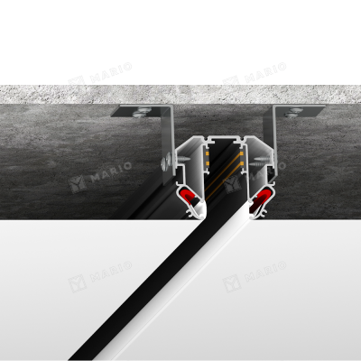Профиль LumFer Track 23 Light, чёрный (2м) AX-5483 - монтаж
