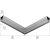 Угол 90° Flexy LINE 15, 20х20 см, некрашеный - размеры
