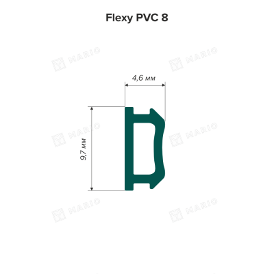 Вставка разделительная Flexy PVC 8 для STANDART 01, STANDART 03, GARDINA2 05, BRUS 03 черная (200м) - схема